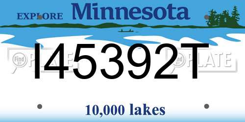 I45392T Minnesota License Plate