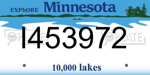 I453972 Minnesota License Plate