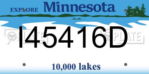 I45416D Minnesota License Plate