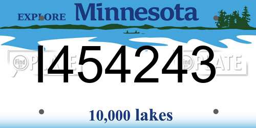 I454243 Minnesota License Plate