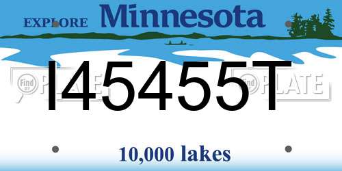 I45455T Minnesota License Plate