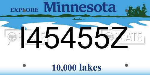 I45455Z Minnesota License Plate