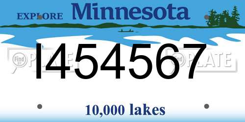 I454567 Minnesota License Plate