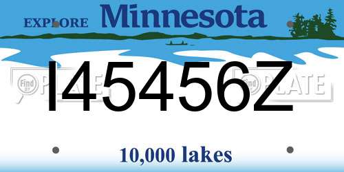I45456Z Minnesota License Plate