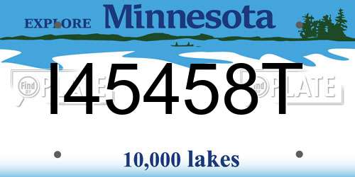 I45458T Minnesota License Plate