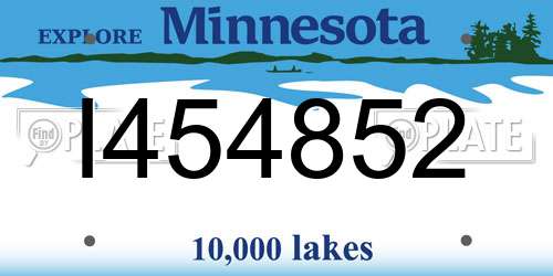 I454852 Minnesota License Plate