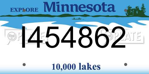 I454862 Minnesota License Plate