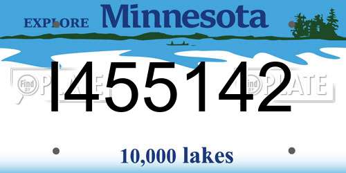 I455142 Minnesota License Plate