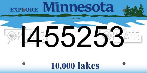 I455253 Minnesota License Plate