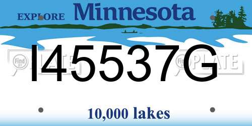 I45537G Minnesota License Plate