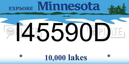 I45590D Minnesota License Plate