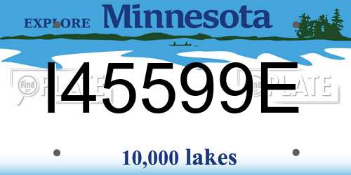 I45599E Minnesota License Plate