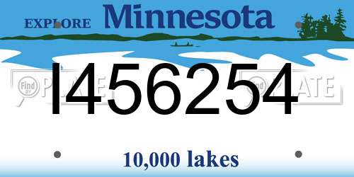 I456254 Minnesota License Plate