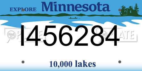 I456284 Minnesota License Plate