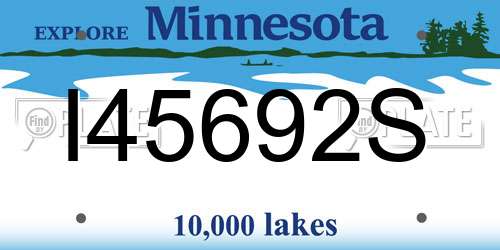 I45692S Minnesota License Plate