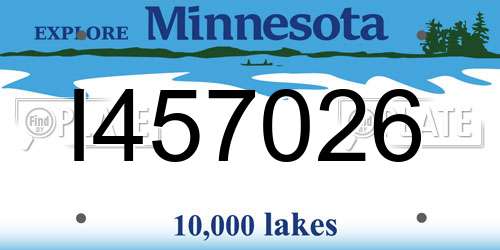 I457026 Minnesota License Plate