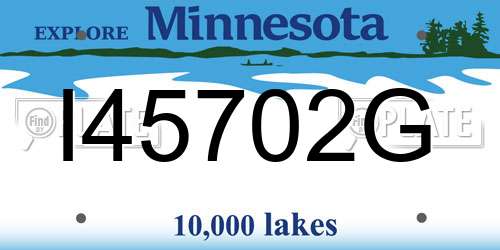 I45702G Minnesota License Plate