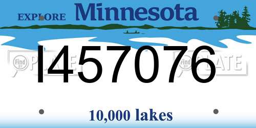 I457076 Minnesota License Plate
