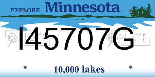 I45707G Minnesota License Plate