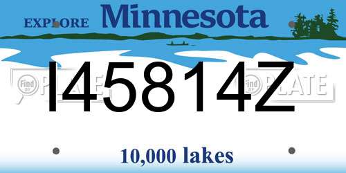 I45814Z Minnesota License Plate