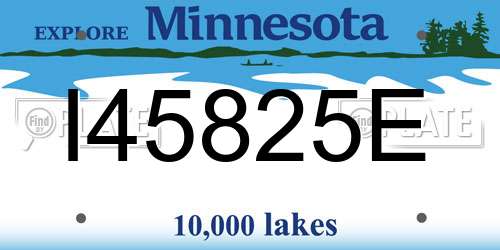 I45825E Minnesota License Plate