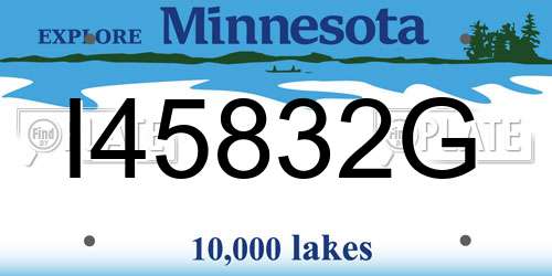 I45832G Minnesota License Plate