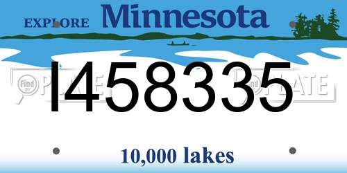 I458335 Minnesota License Plate