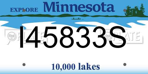 I45833S Minnesota License Plate