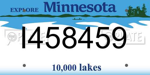 I458459 Minnesota License Plate
