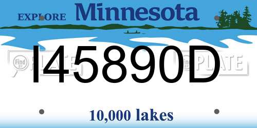 I45890D Minnesota License Plate