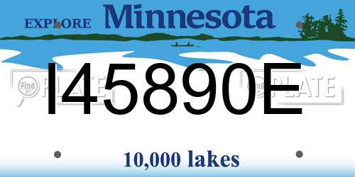 I45890E Minnesota License Plate
