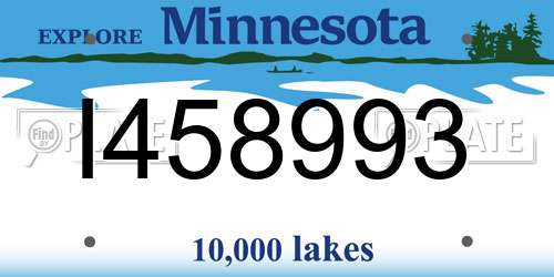 I458993 Minnesota License Plate