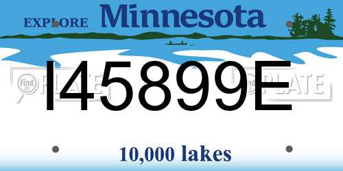 I45899E Minnesota License Plate