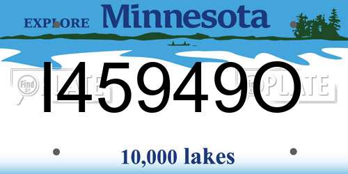 I45949O Minnesota License Plate