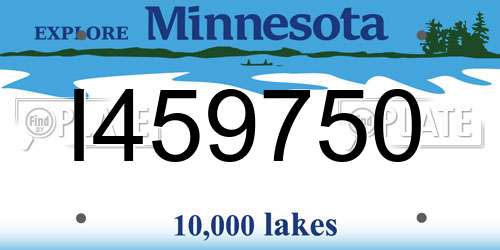 I459750 Minnesota License Plate