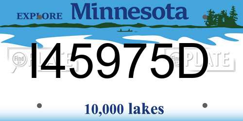 I45975D Minnesota License Plate