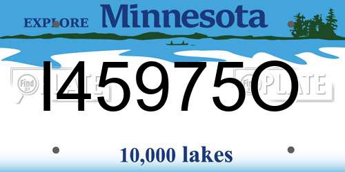 I45975O Minnesota License Plate