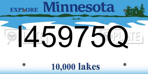 I45975Q Minnesota License Plate