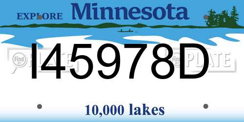 I45978D Minnesota License Plate
