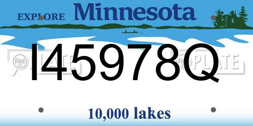 I45978Q Minnesota License Plate