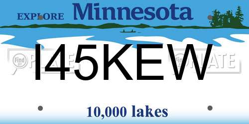 I45KEW Minnesota License Plate