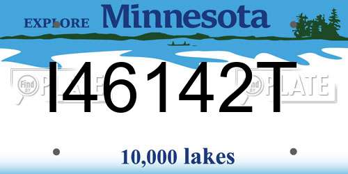 I46142T Minnesota License Plate