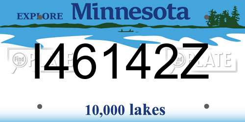 I46142Z Minnesota License Plate