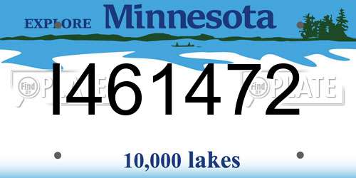 I461472 Minnesota License Plate