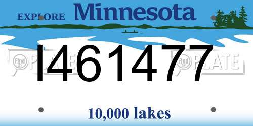 I461477 Minnesota License Plate