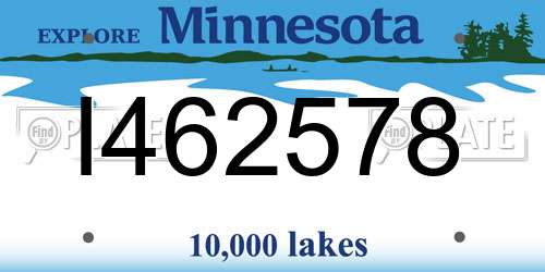 I462578 Minnesota License Plate