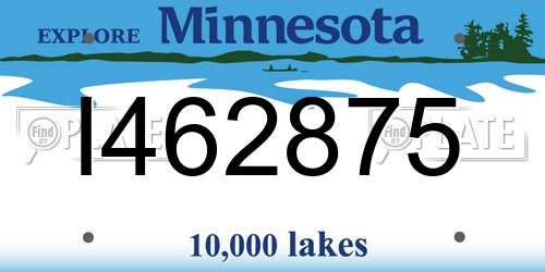 I462875 Minnesota License Plate