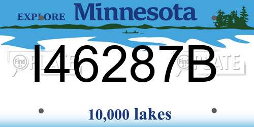 I46287B Minnesota License Plate