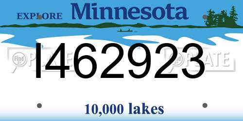 I462923 Minnesota License Plate