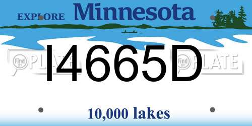 I4665D Minnesota License Plate